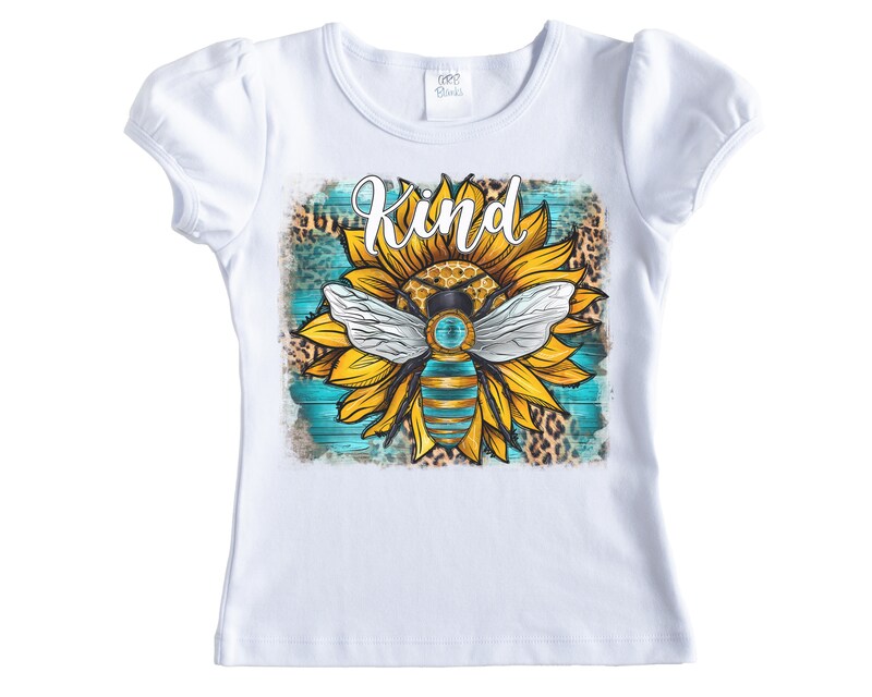 Bee Kind on Leopard Print Shirt - Short Sleeves - Long Sleeves